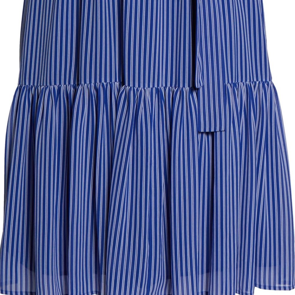 Michael Kors Plussize Striped Tiered Midi Dress - Picture 7 of 7